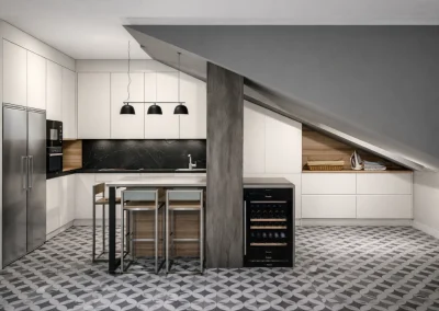 Cocina abuhardillada